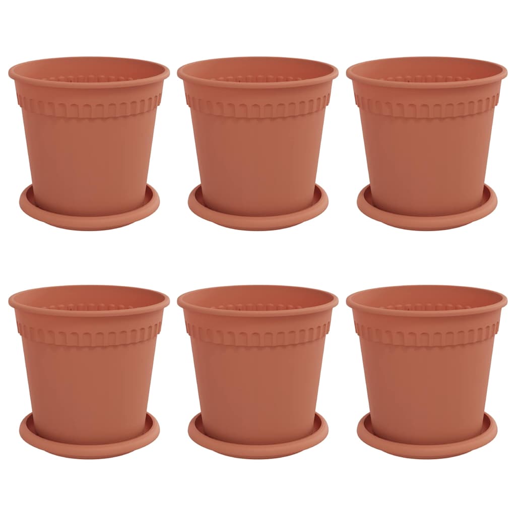 Augalų vazonai 6 pcs Raudona plyta Ø 17 x 14 cm Plastmasė