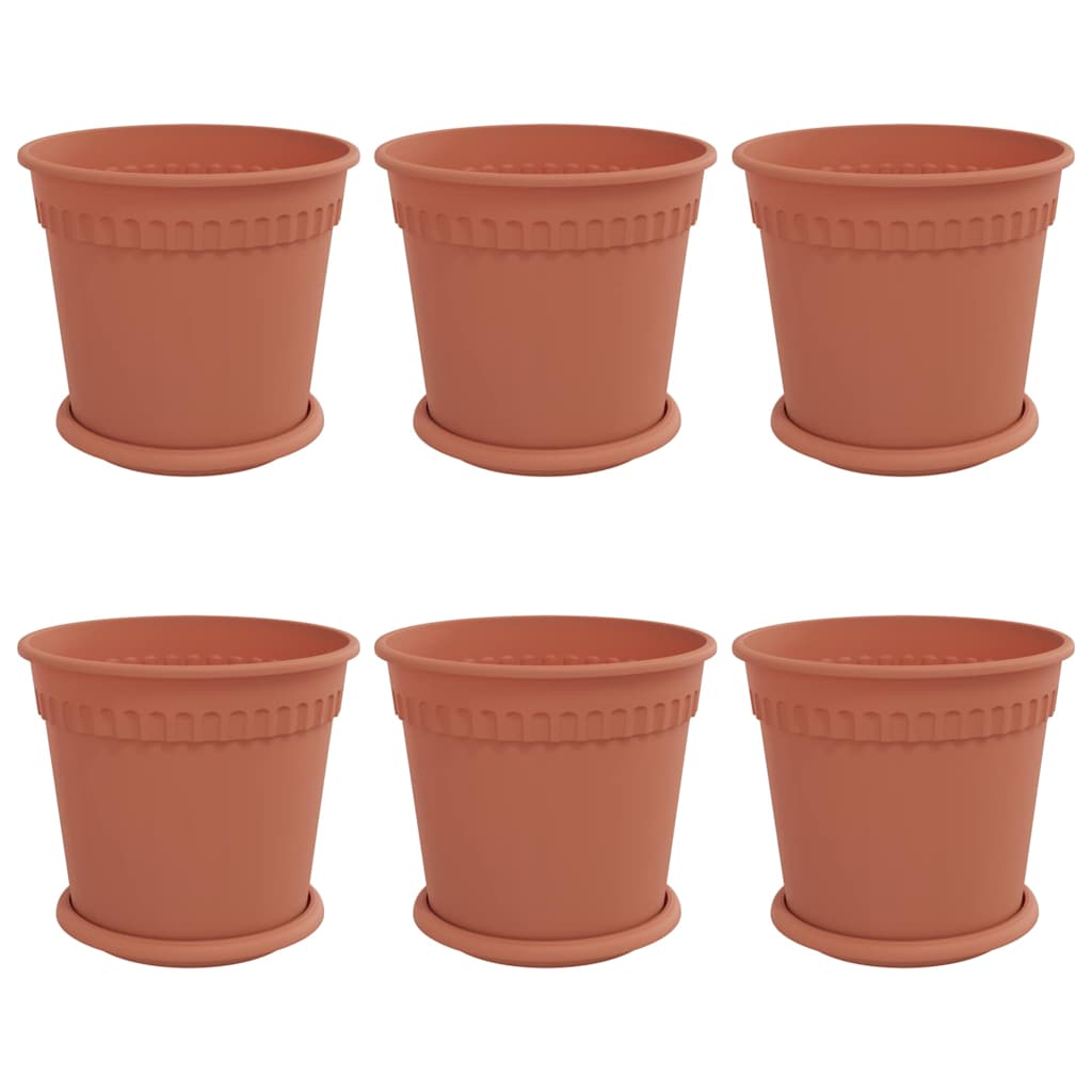 Augalų vazonai 6 pcs Raudona plyta Ø 19 x 16 cm Plastmasė