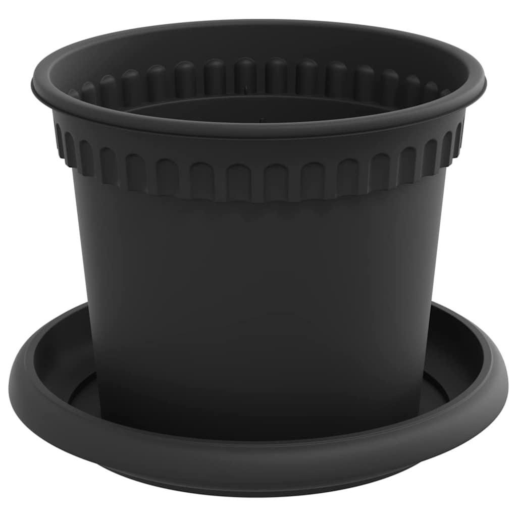 Augalų vazonai 6 pcs Juoda Ø 12,5 x 10 cm Plastmasė