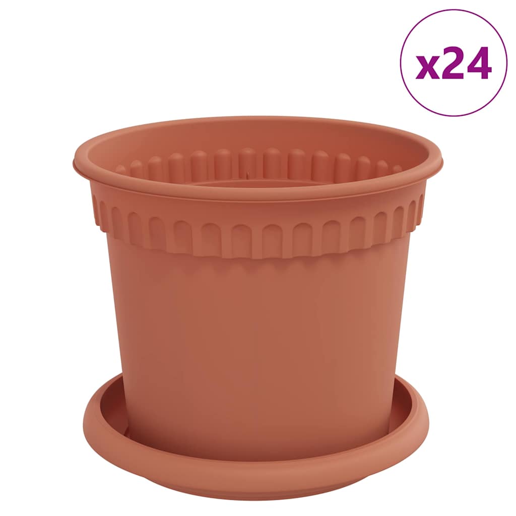 Augalų vazonai 24 pcs Raudona plyta Ø 15 x 12 cm Plastmasė