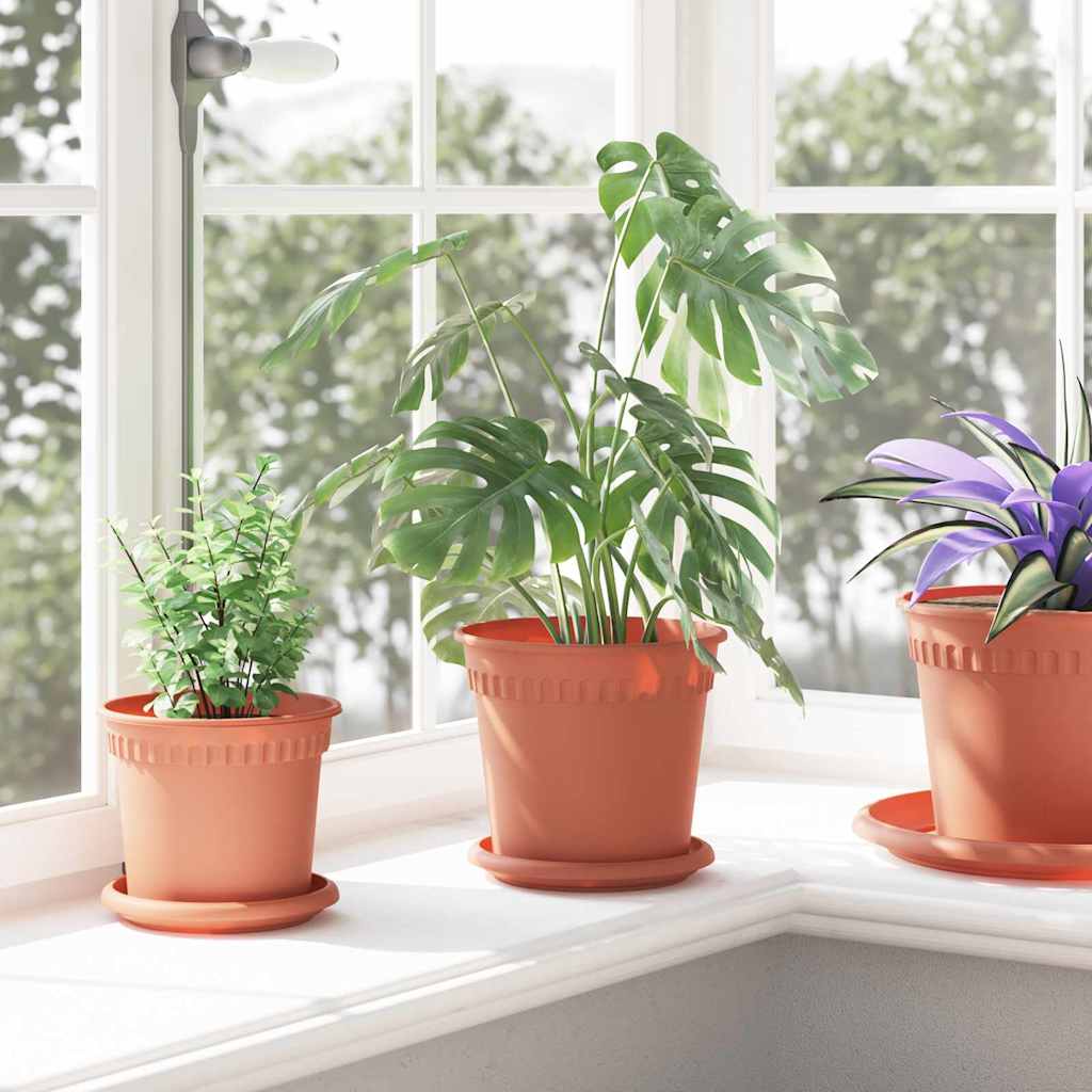 Augalų vazonai 24 pcs Raudona plyta Ø 17 x 14 cm Plastmasė
