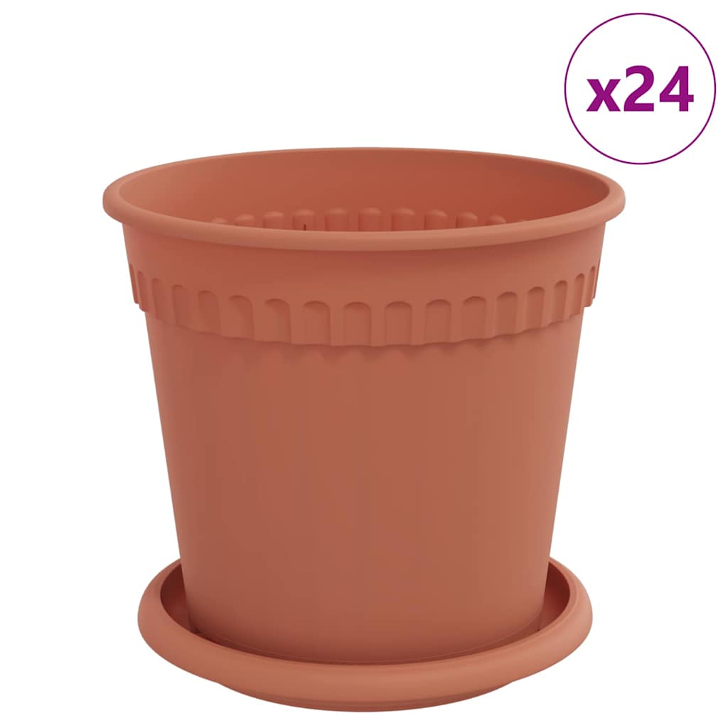 Augalų vazonai 24 pcs Raudona plyta Ø 17 x 14 cm Plastmasė
