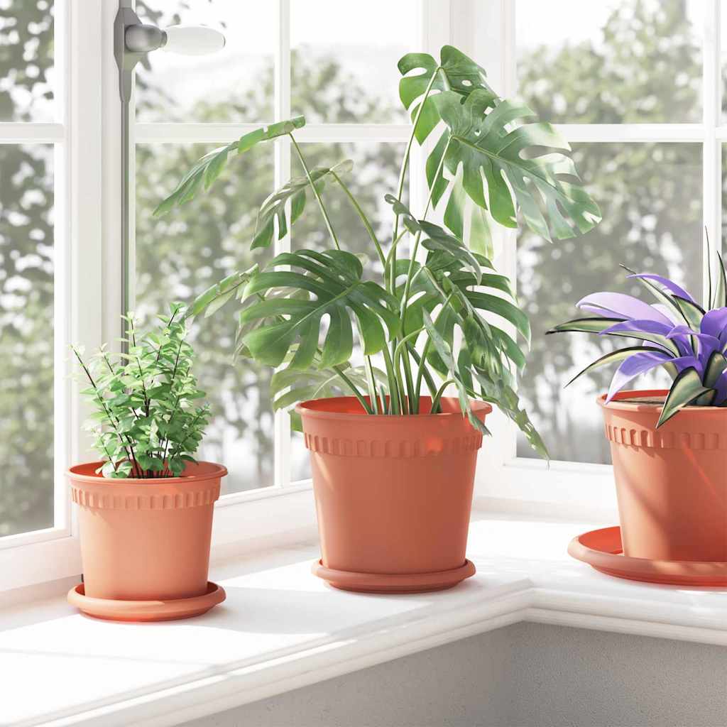 Augalų vazonai 24 pcs Raudona plyta Ø 19 x 16 cm Plastmasė