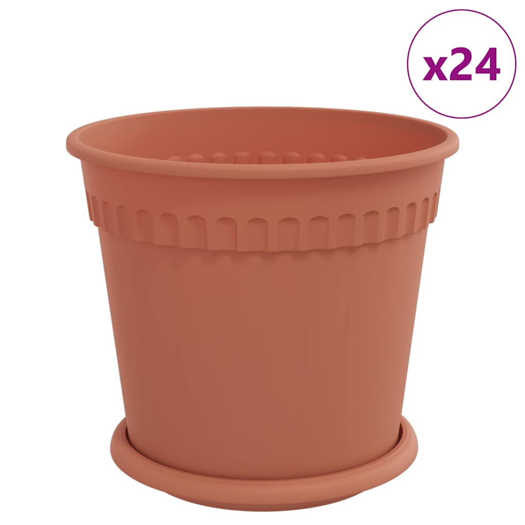 Augalų vazonai 24 pcs Raudona plyta Ø 19 x 16 cm Plastmasė