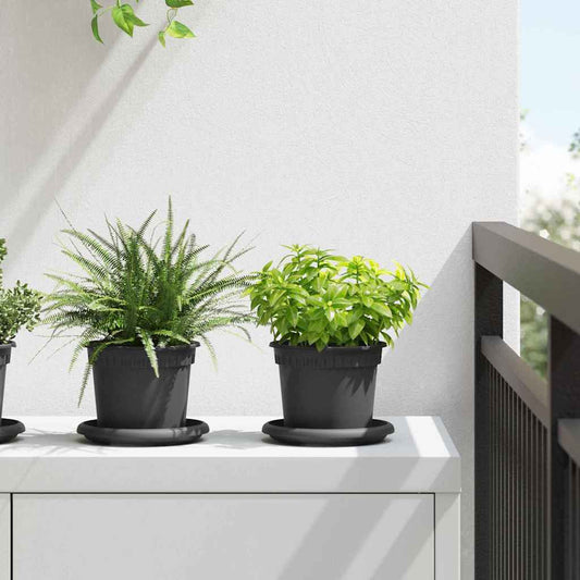 Augalų vazonai 24 pcs Juoda Ø 12,5 x 10 cm Plastmasė