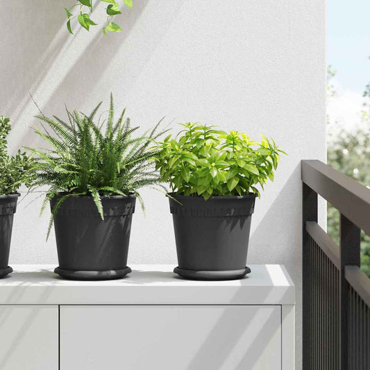 Augalų vazonai 24 pcs Juoda Ø 19 x 16 cm Plastmasė
