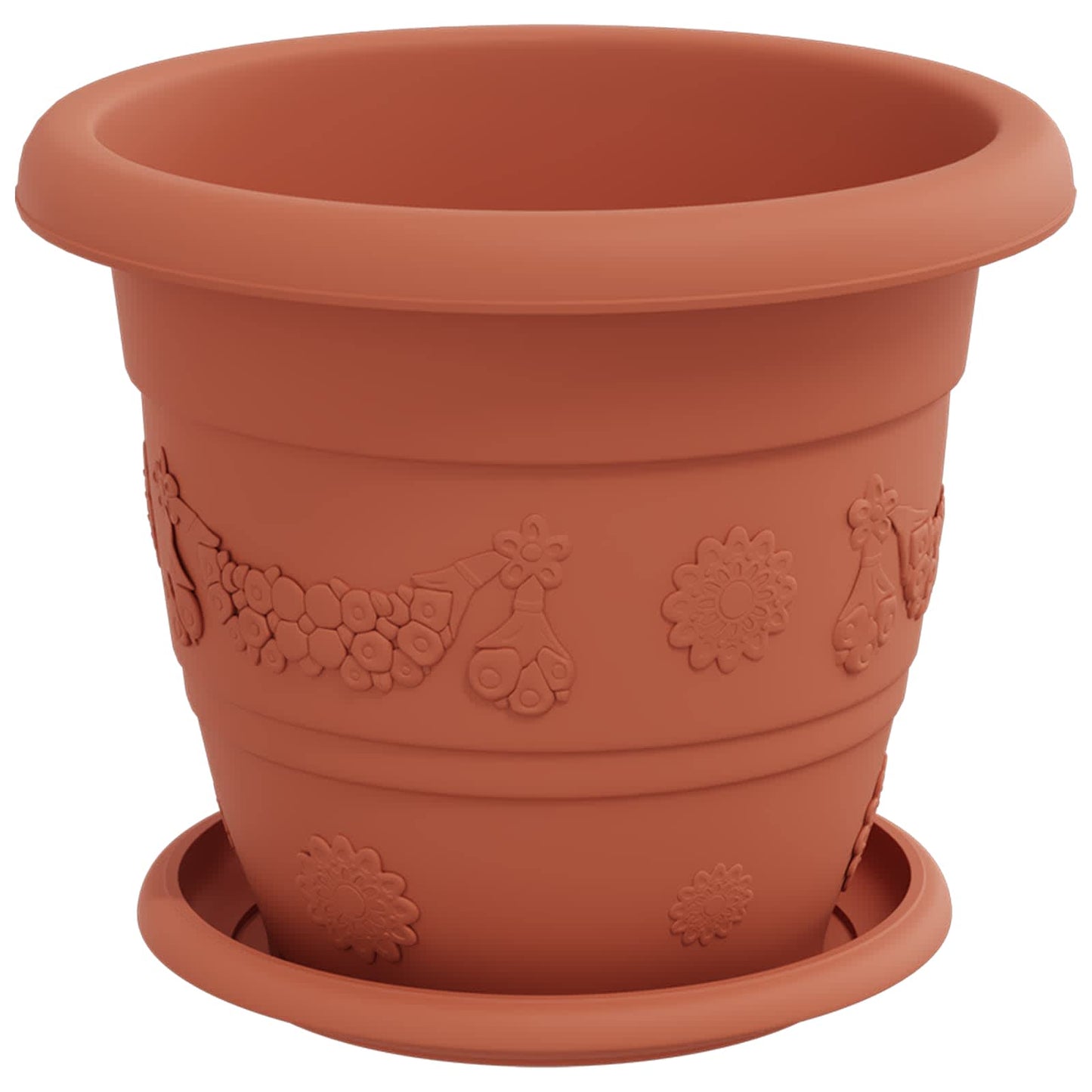Augalų vazonai 6 pcs Raudona plyta Ø 26 x 21.5 cm Plastmasė