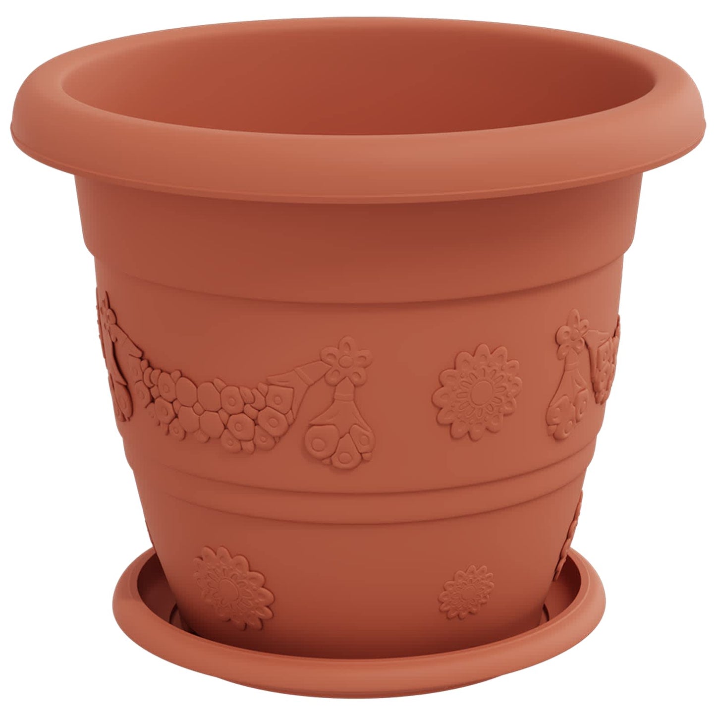 Augalų vazonai 6 pcs Raudona plyta Ø 26 x 21.5 cm Plastmasė