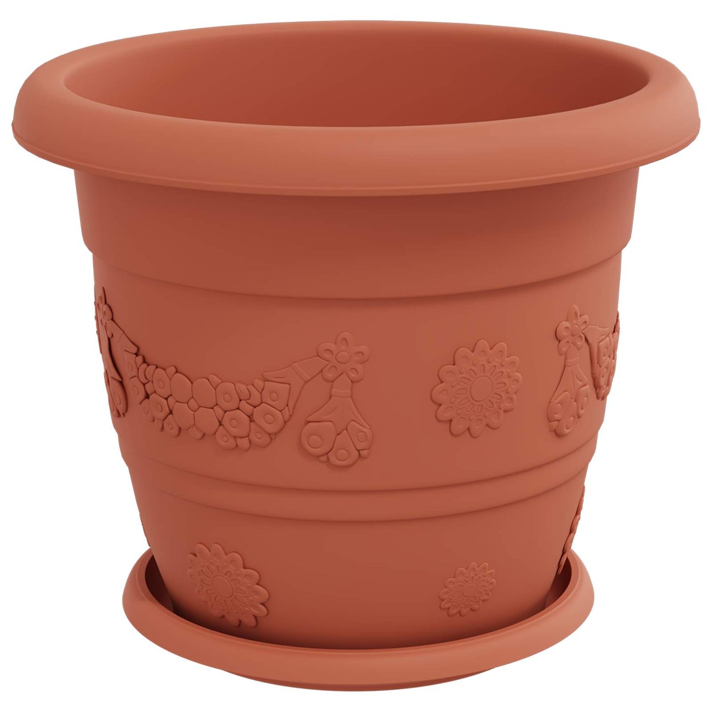 Augalų vazonai 6 pcs Raudona plyta Ø 26 x 21.5 cm Plastmasė