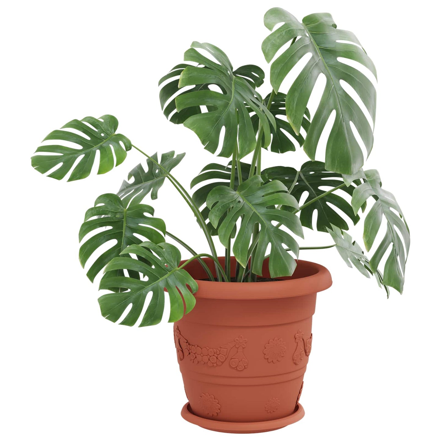 Augalų vazonai 6 pcs Raudona plyta Ø 26 x 21.5 cm Plastmasė