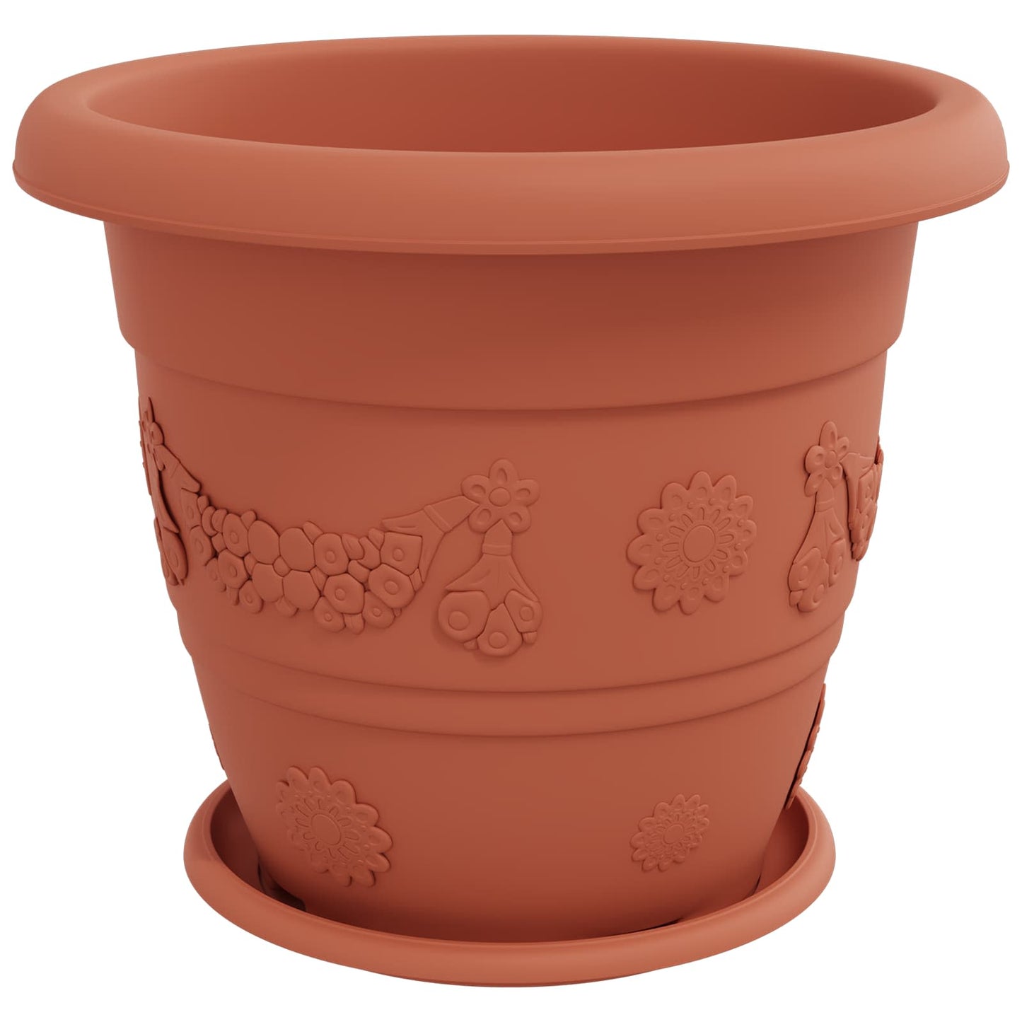 Augalų vazonai 6 pcs Raudona plyta Ø 26 x 21.5 cm Plastmasė