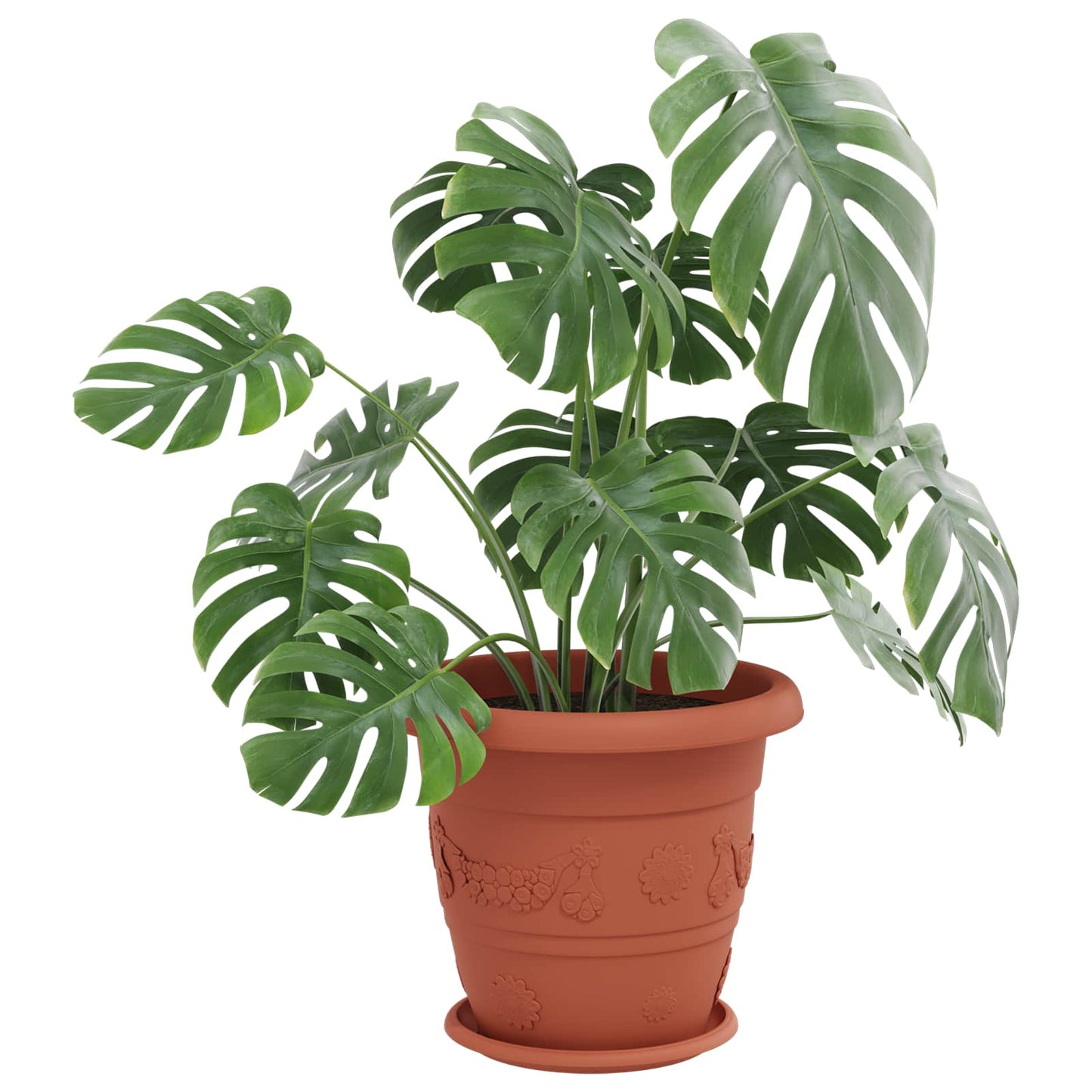 Augalų vazonai 6 pcs Raudona plyta Ø 26 x 21.5 cm Plastmasė