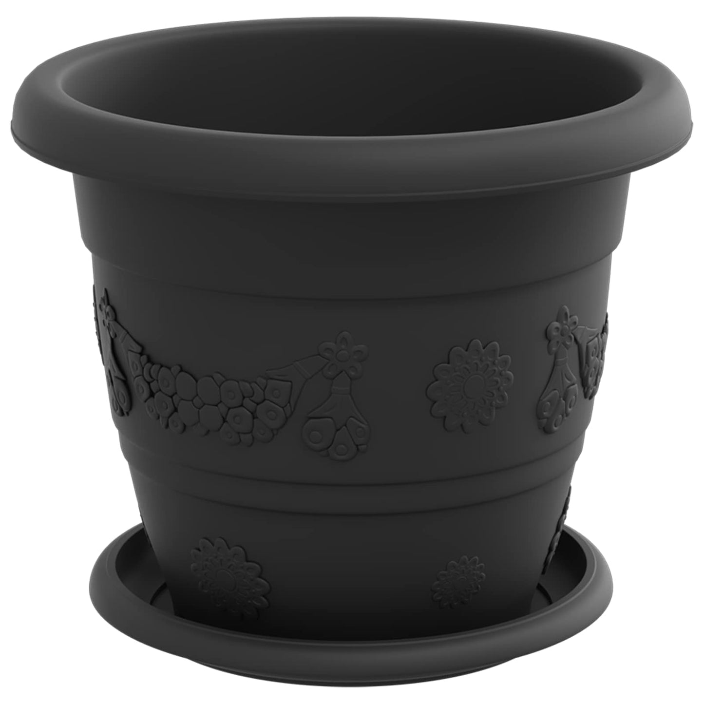 Augalų vazonai 6 pcs Juoda Ø 26 x 21.5 cm Plastmasė