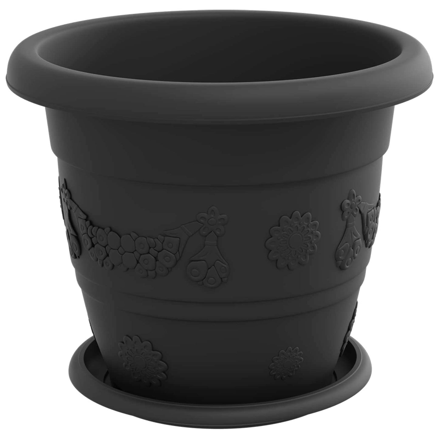 Augalų vazonai 6 pcs Juoda Ø 26 x 21.5 cm Plastmasė
