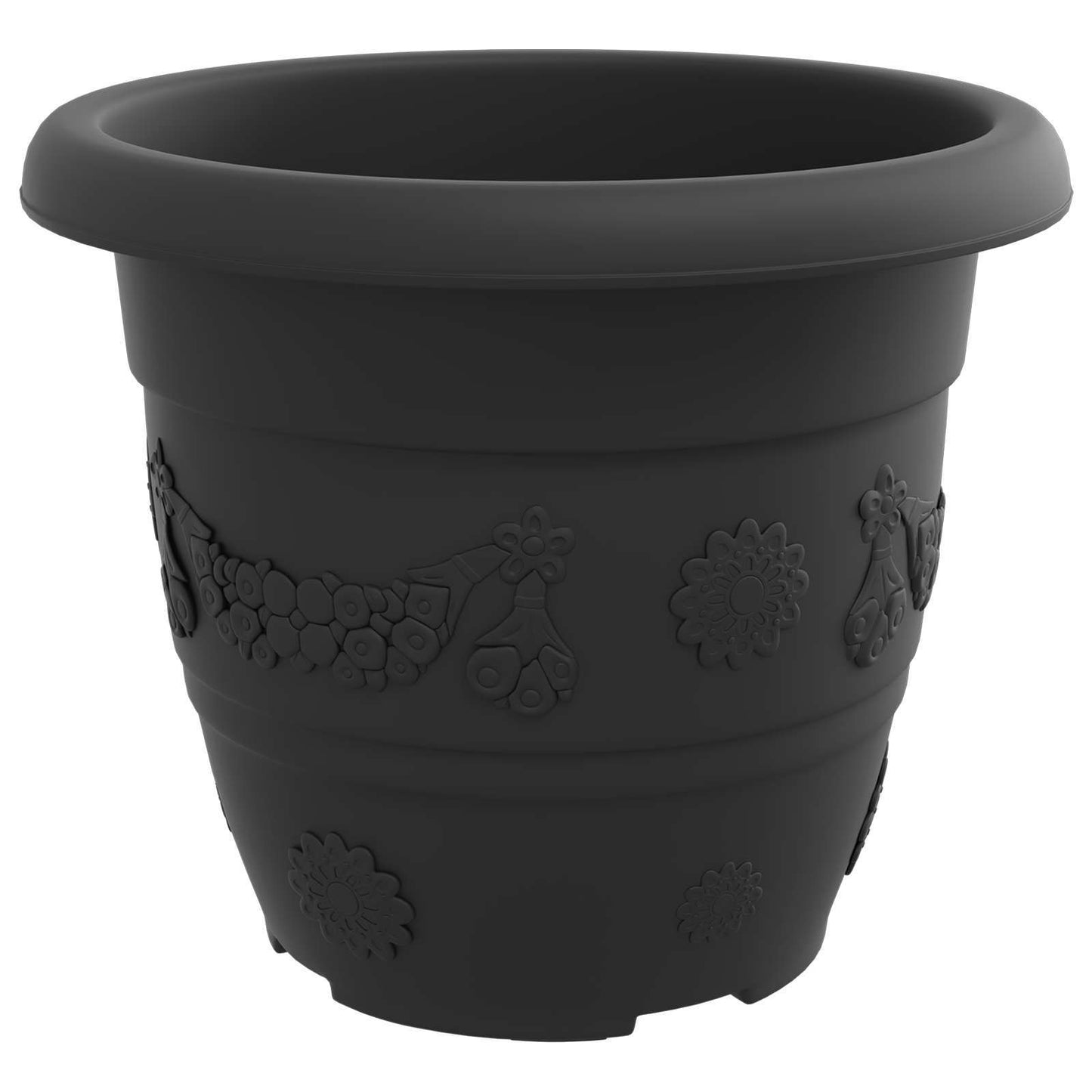 Augalų vazonai 6 pcs Juoda Ø 30 x 25 cm Plastmasė