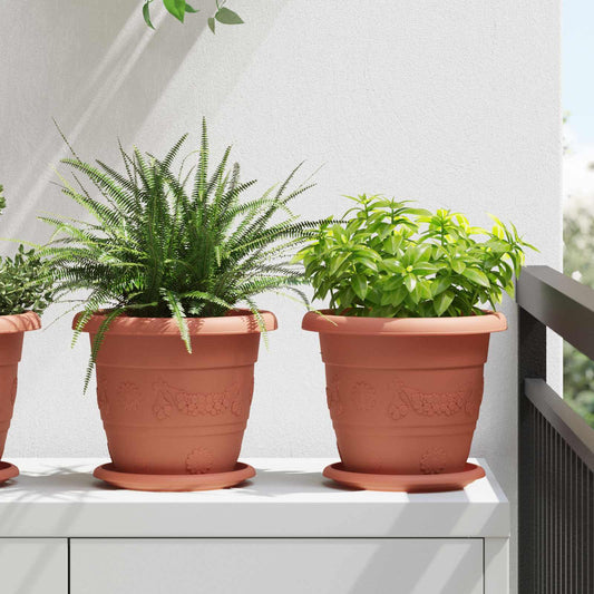 Augalų vazonai 24 pcs Raudona plyta Ø 26 x 21.5 cm Plastmasė
