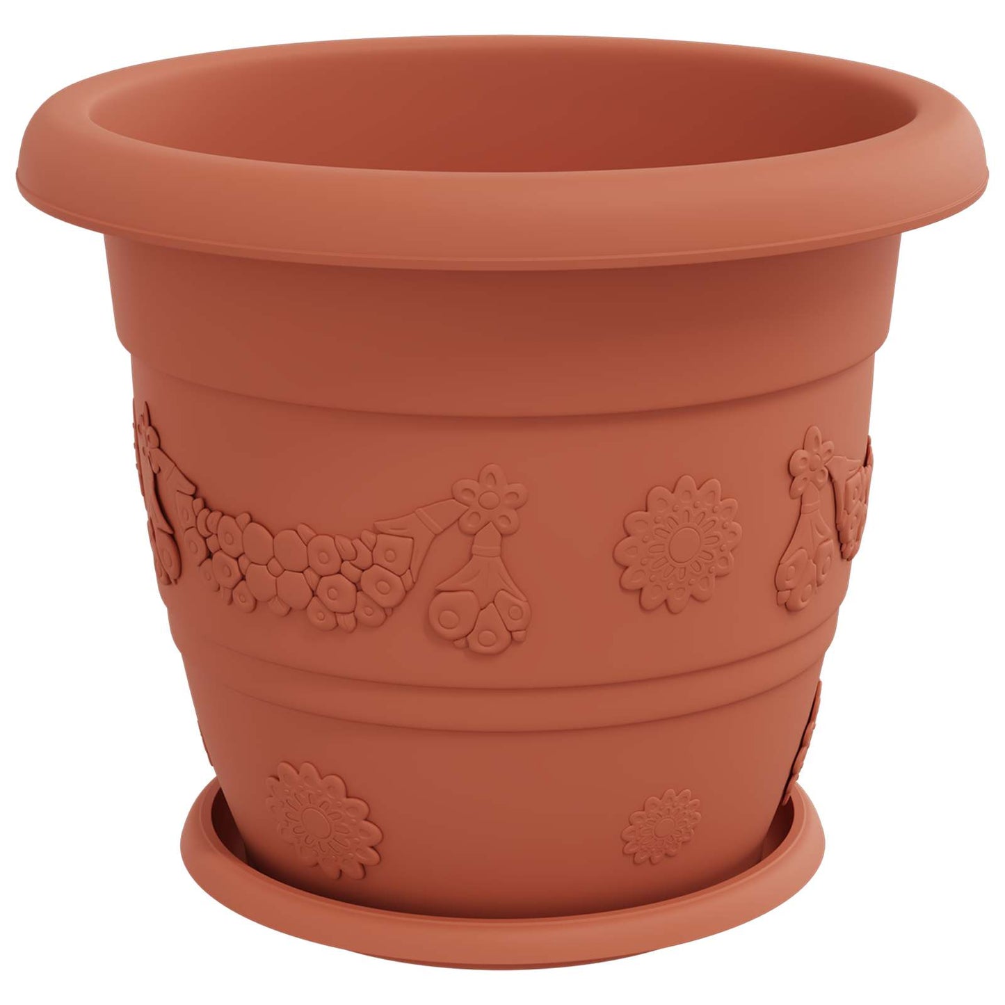 Augalų vazonai 24 pcs Raudona plyta Ø 26 x 21.5 cm Plastmasė