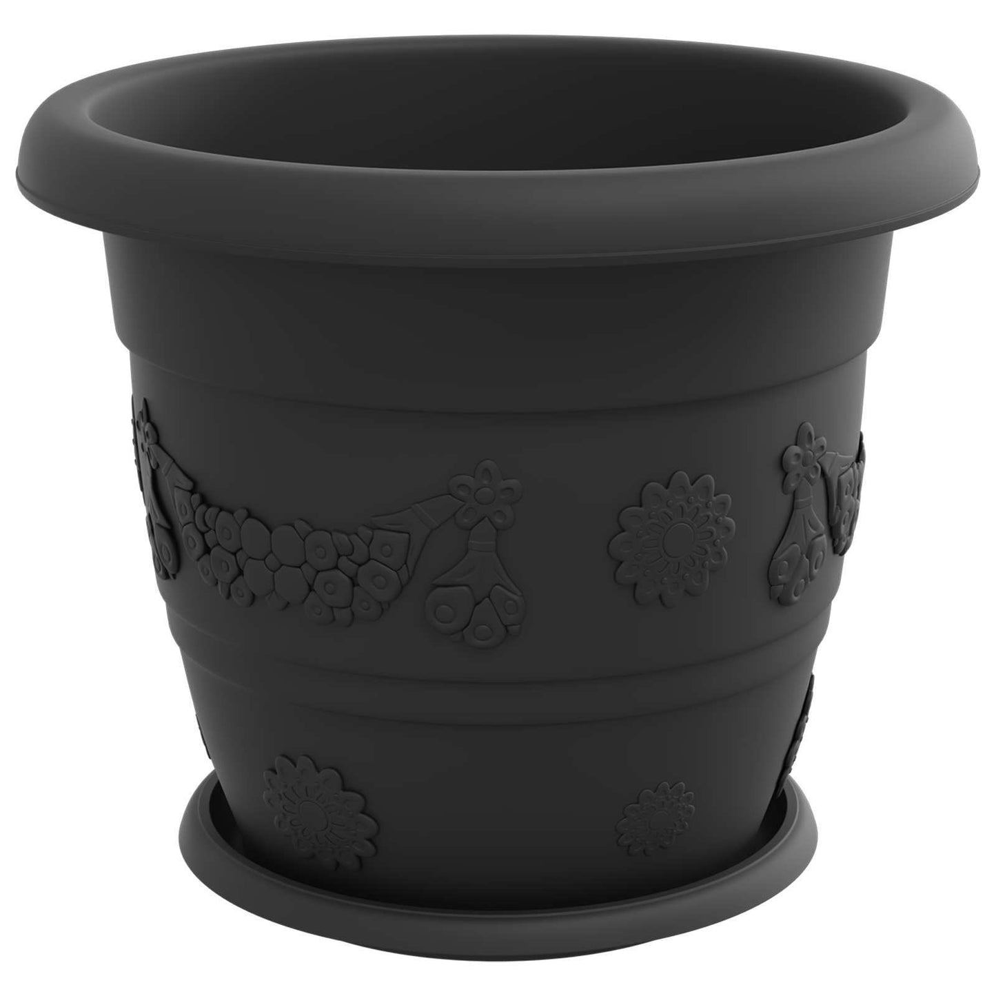 Augalų vazonai 24 pcs Juoda Ø 26 x 21.5 cm Plastmasė