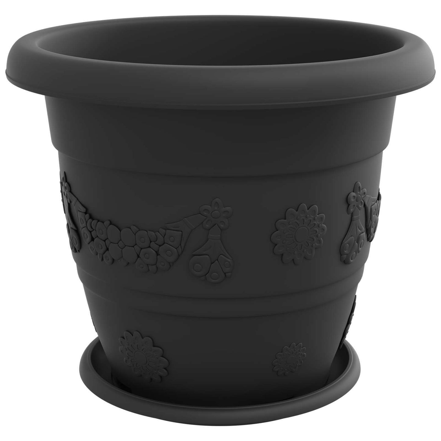 Augalų vazonai 24 pcs Juoda Ø 39 x 32 cm Plastmasė