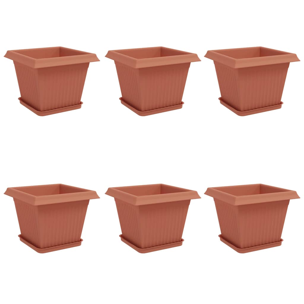 Augalų vazonai 6 pcs Raudona plyta 28,5 x 28,5 x 22 cm