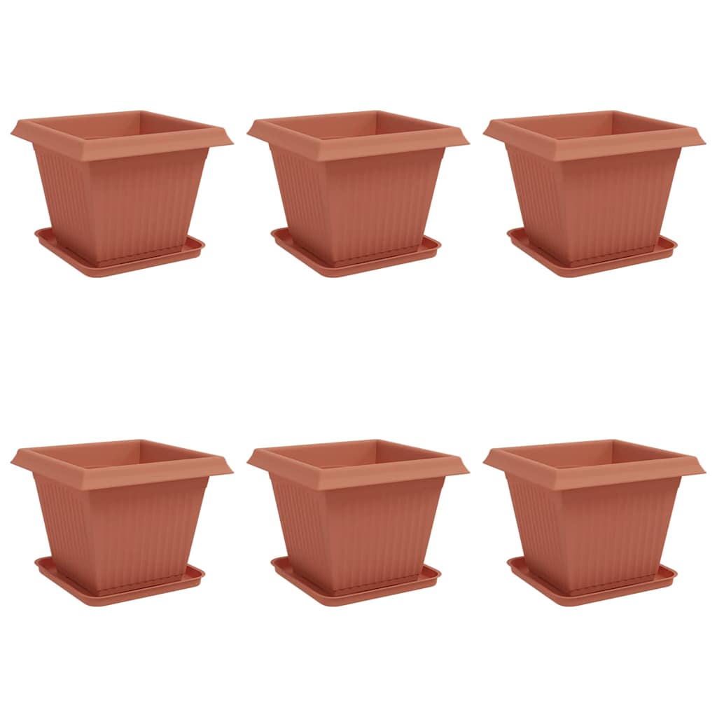 Augalų vazonai 6 pcs Raudona plyta 38 x 38 x 30 cm Plastmasė