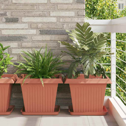 Augalų vazonai 6 pcs Raudona plyta 43 x 43 x 33,5 cm Plastmasė