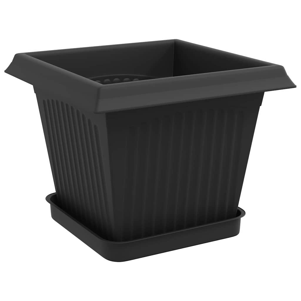 Augalų vazonai 6 pcs Juoda 20 x 20 x 16 cm Plastmasė