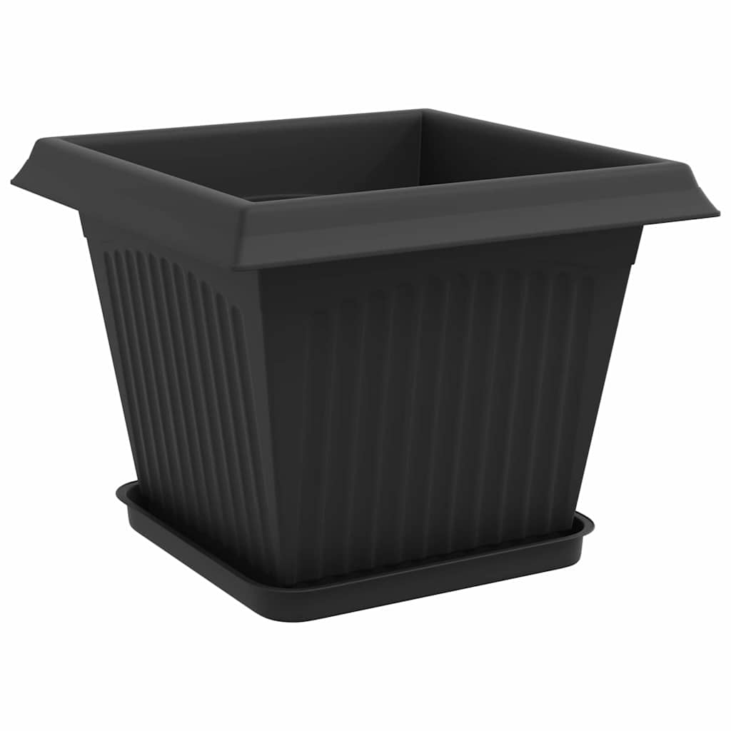 Augalų vazonai 6 pcs Juoda 28,5 x 28,5 x 22 cm Plastmasė
