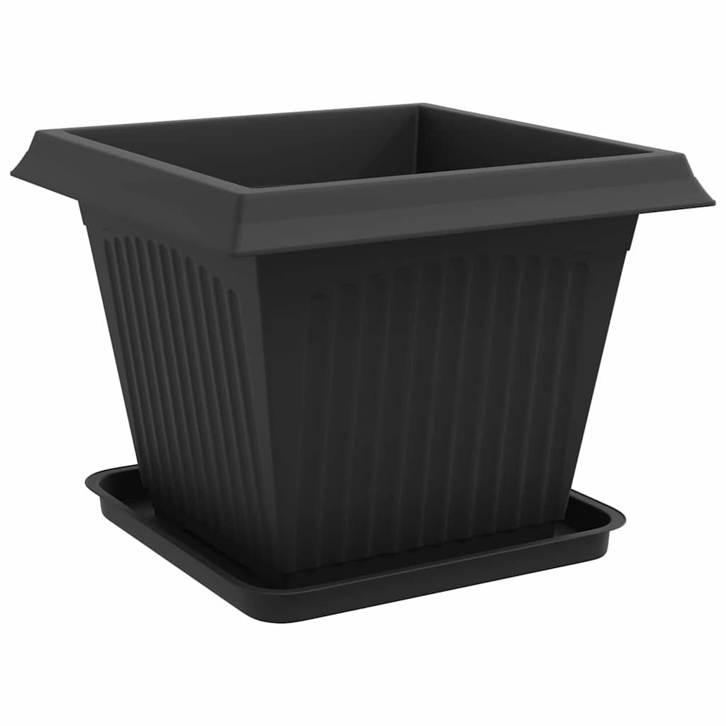 Augalų vazonai 6 pcs Juoda 43 x 43 x 33,5 cm Plastmasė