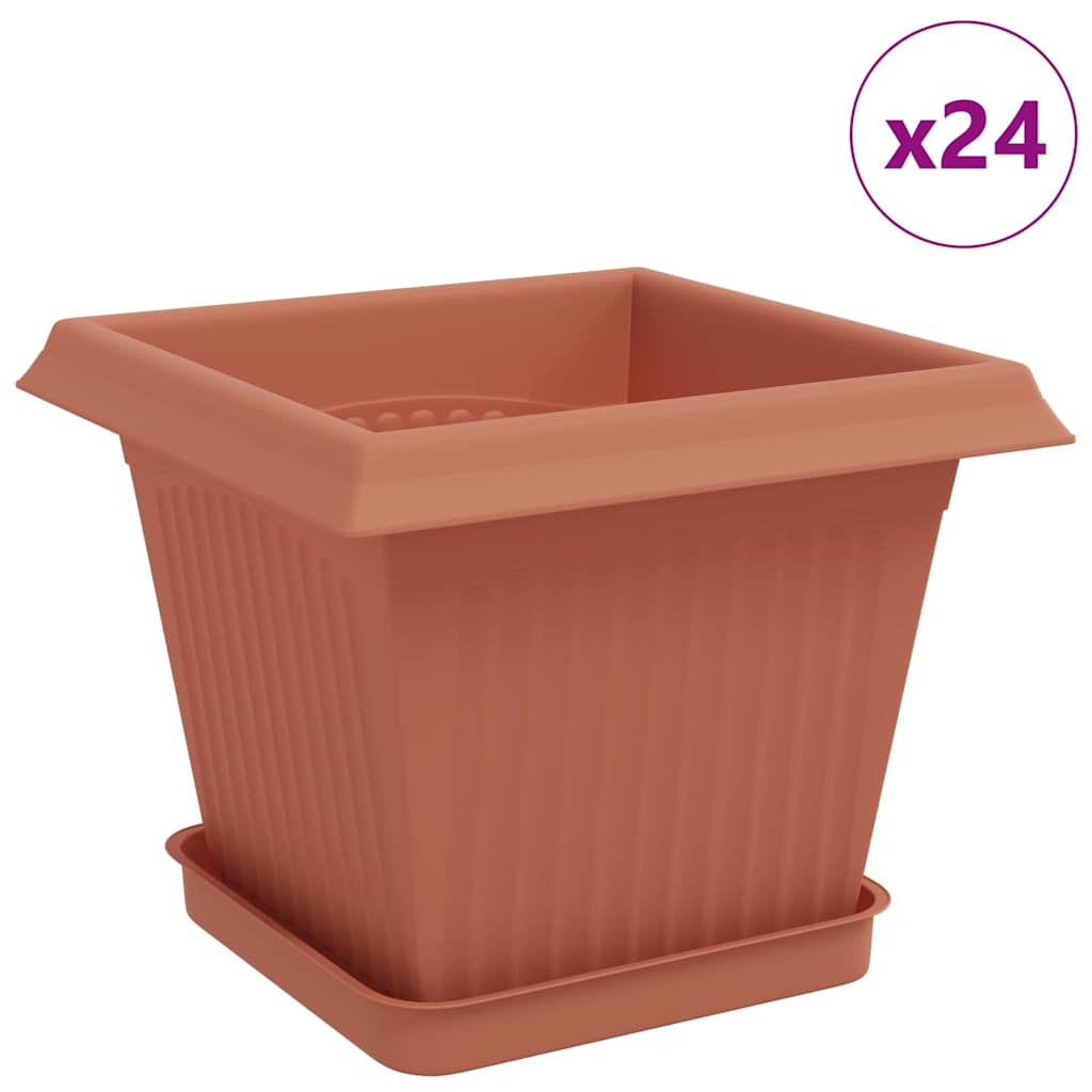 Augalų vazonai 24 pcs Raudona plyta 20 x 20 x 16 cm Plastmasė