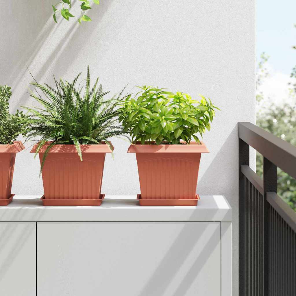 Augalų vazonai 24 pcs Raudona plyta 23 x 23 x 17,5 cm Plastmasė
