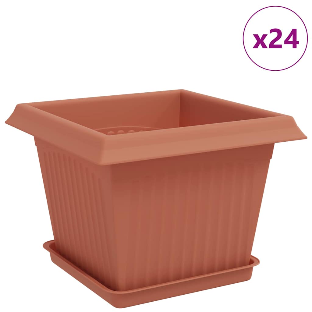 Augalų vazonai 24 pcs Raudona plyta 23 x 23 x 17,5 cm Plastmasė