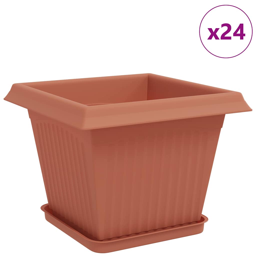 Augalų vazonai 24 pcs Raudona plyta 28,5 x 28,5 x 22 cm