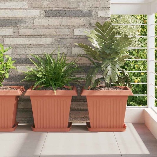 Augalų vazonai 24 pcs Raudona plyta 33 x 33 x 26 cm Plastmasė