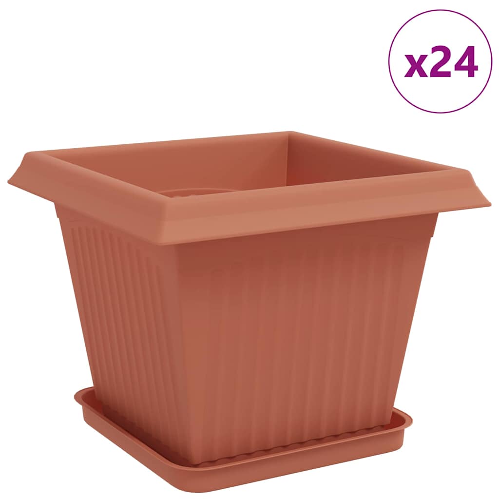Augalų vazonai 24 pcs Raudona plyta 33 x 33 x 26 cm Plastmasė