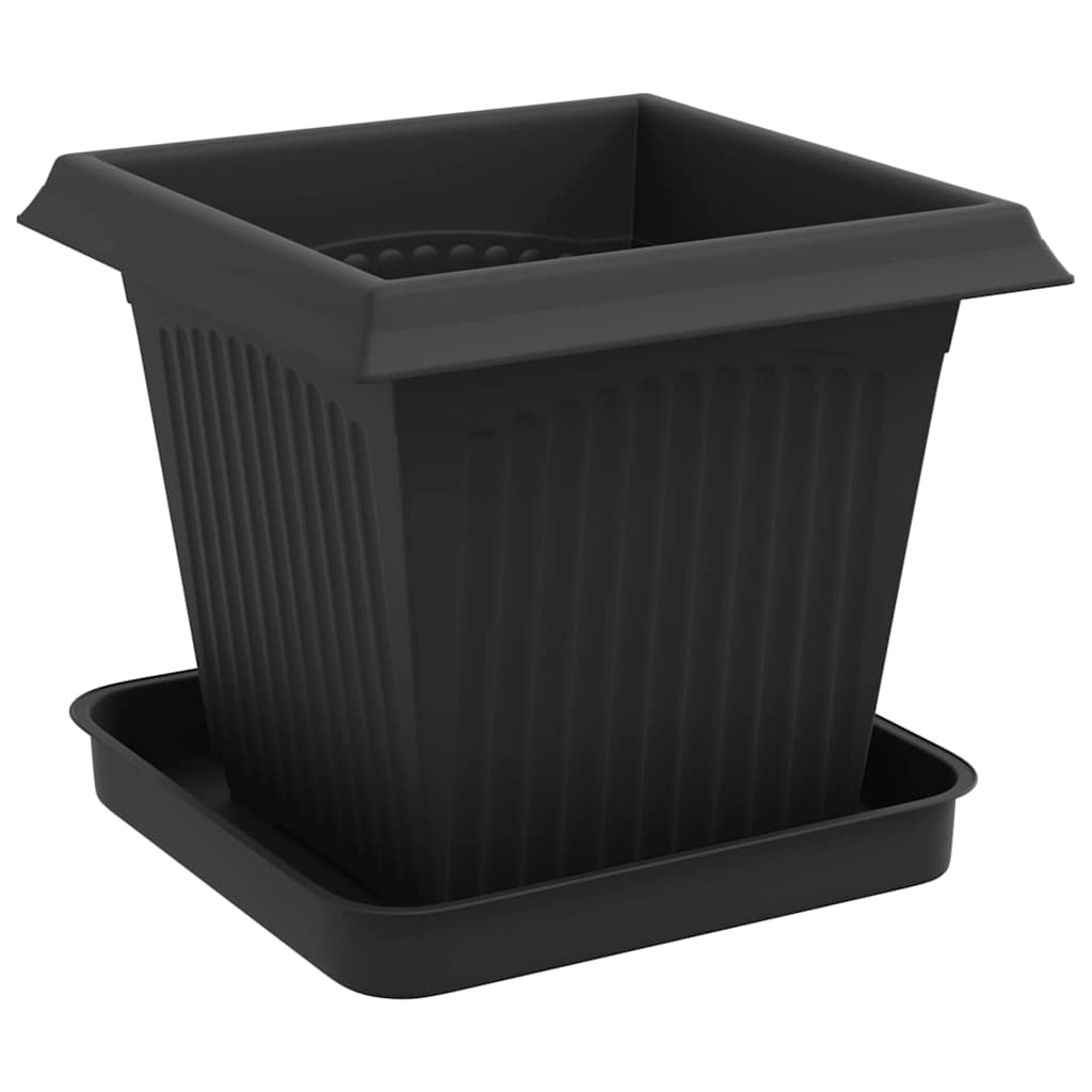 Augalų vazonai 24 pcs Juoda 16 x 16 x 14 cm Plastmasė