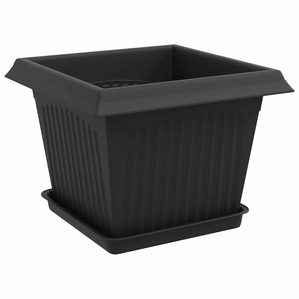 Augalų vazonai 24 pcs Juoda 23 x 23 x 17,5 cm Plastmasė