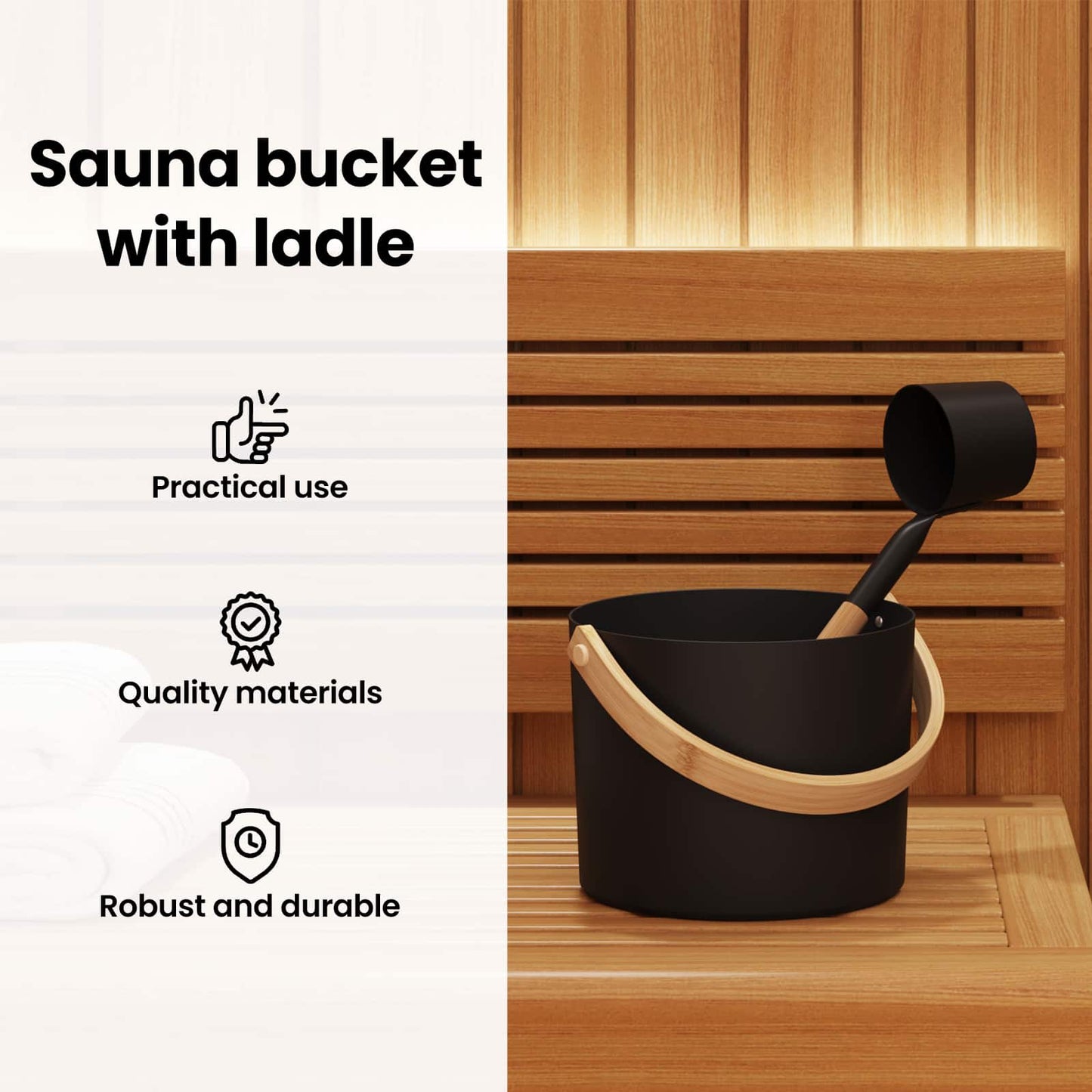 Saunos Priedų Rinkinys 2 pcs Juoda