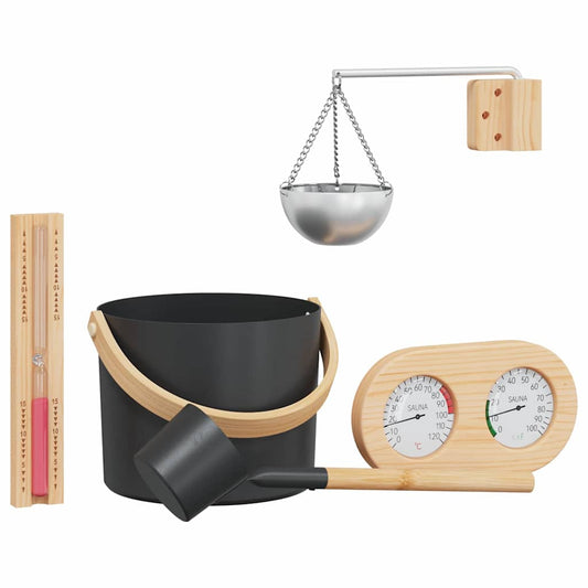 Saunos Priedų Rinkinys 5 pcs Juoda