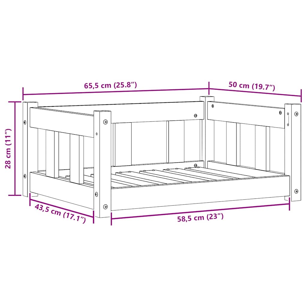 Šuo Lova Vaško ruda 65,5 x 50,5 x 28 cm Kietos pušies mediena