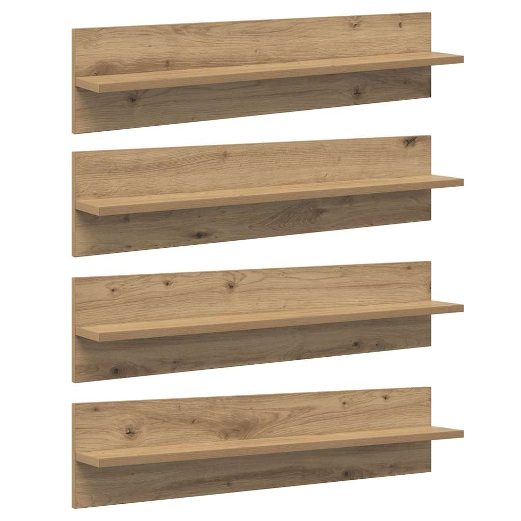 Sieninės lentynos 4 pcs Amatininkų ąžuolas 80 x 11,5 x 18 cm