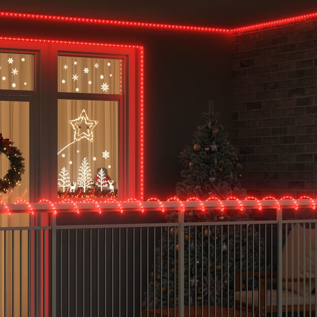 Virvės Šviesa su 1200 LED Raudona 50 m PVC