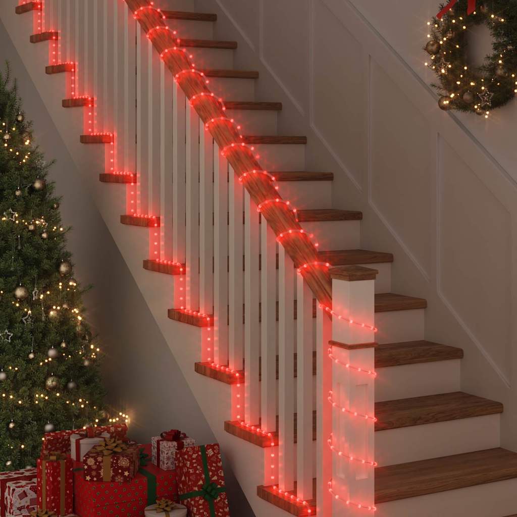 Virvės Šviesa su 2400 LED Raudona 100 m PVC