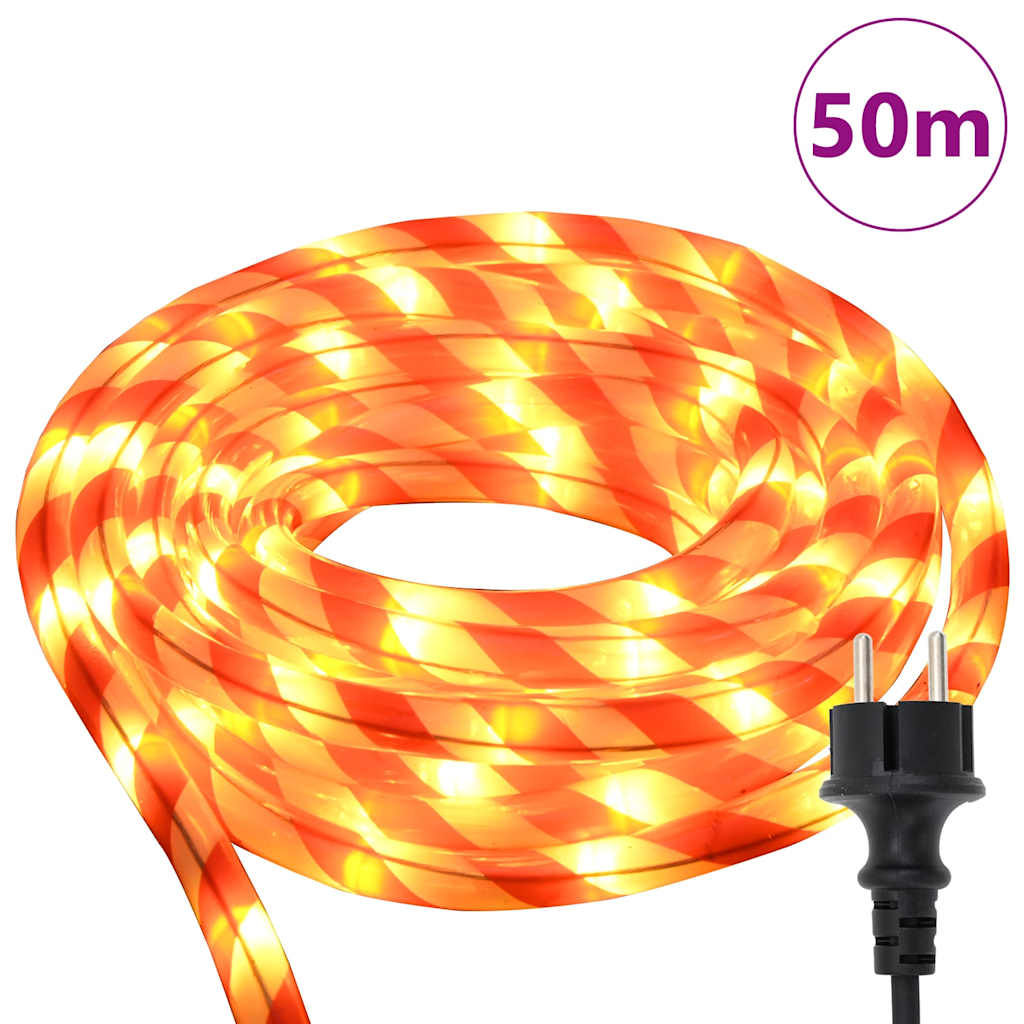 Virvės Šviesa su 1200 LED Šilta balta 50 m PVC