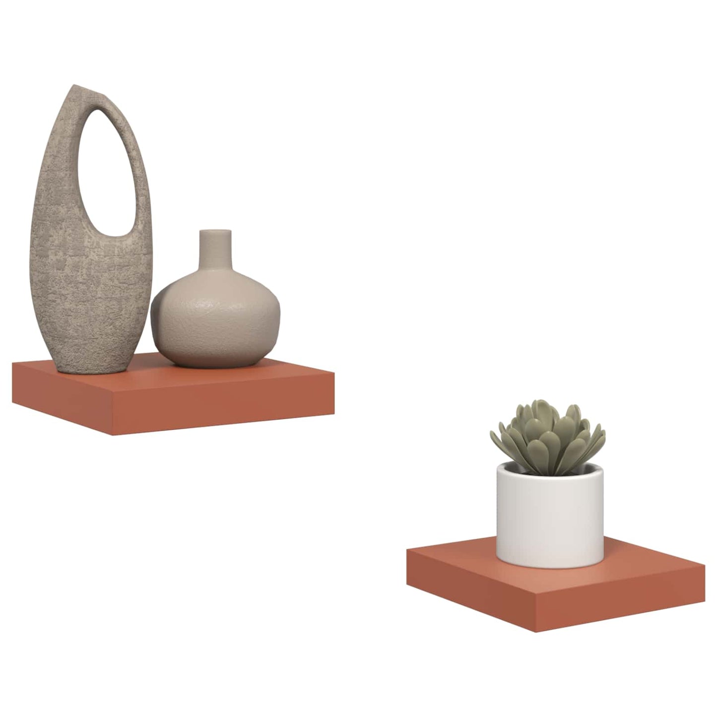 Sieninės lentynos su saugykla 2 pcs Raudona 23 x 23,5 x 4 cm