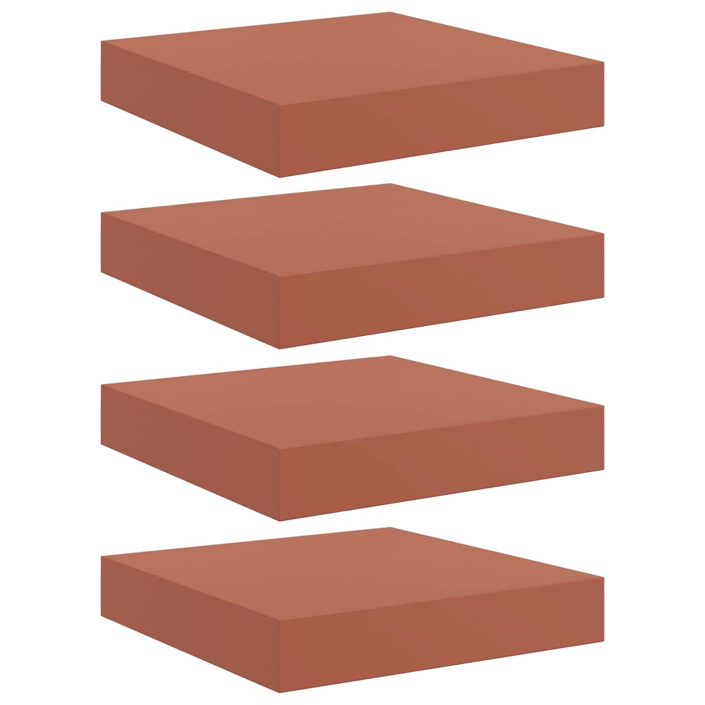 Sieninės lentynos su saugykla 4 pcs Raudona 23 x 23,5 x 4 cm