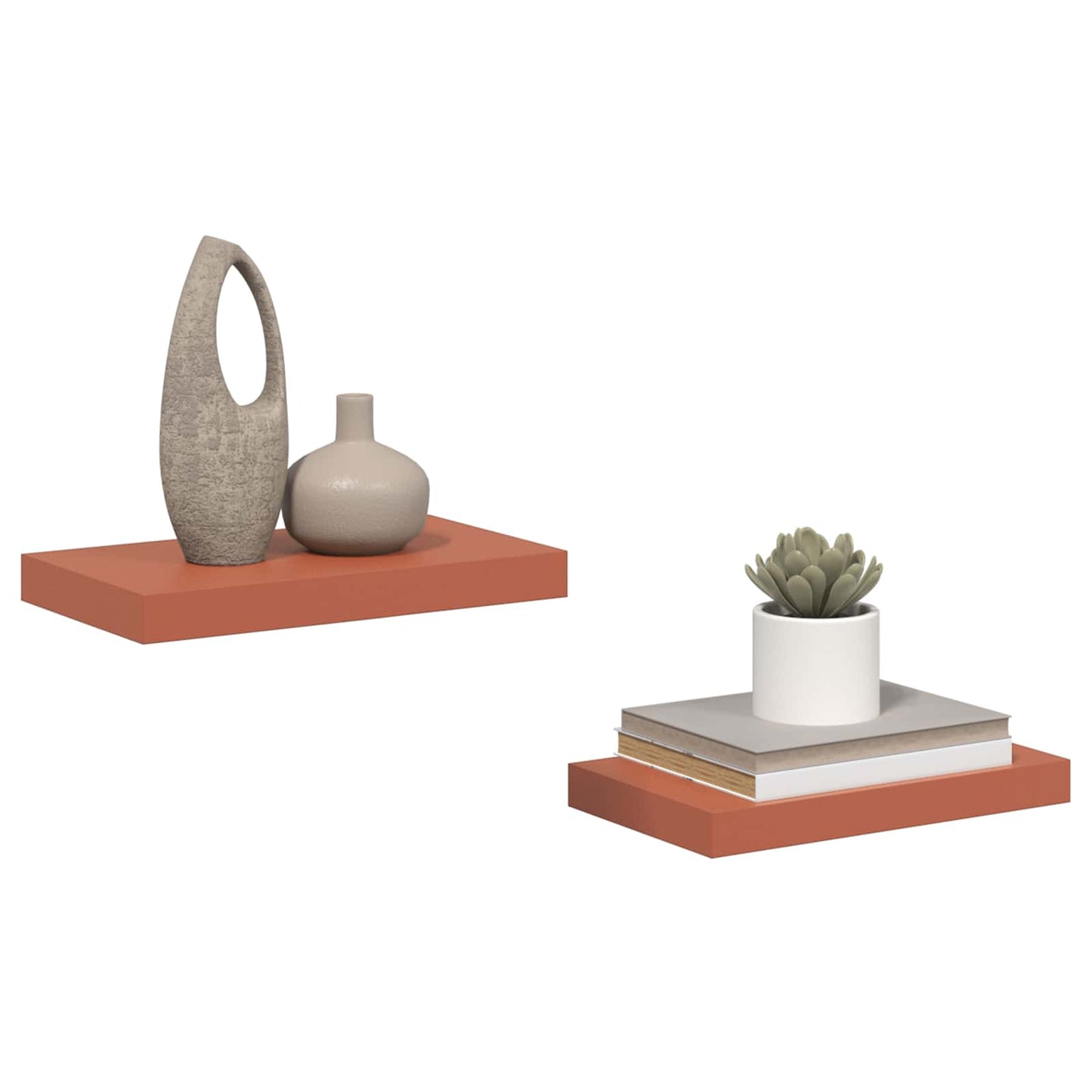 Sieninės lentynos su saugykla 2 pcs Raudona 40 x 23,5 x 4 cm