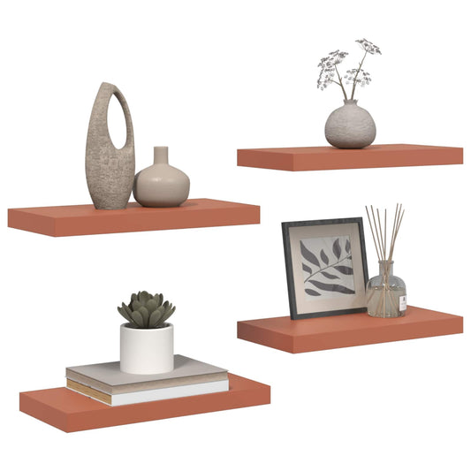Sieninė lentyna 4 pcs Raudona 50 x 23 x 4 cm Apdirbta mediena
