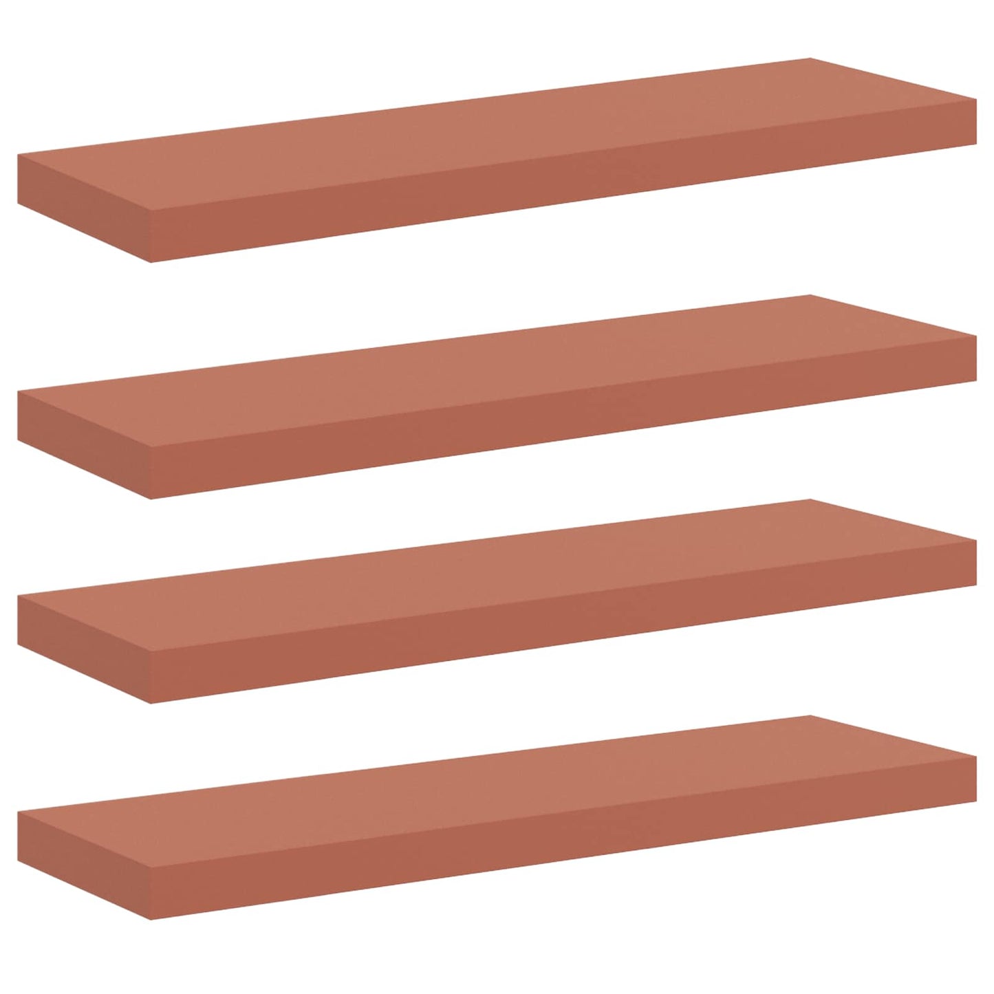 Sieninės lentynos su saugykla 4 pcs Raudona 80 x 23,5 x 4 cm