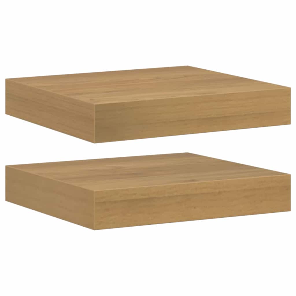 Sieninės lentynos 2 pcs Ruda 23 x 23,5 x 4 cm Apdirbta mediena